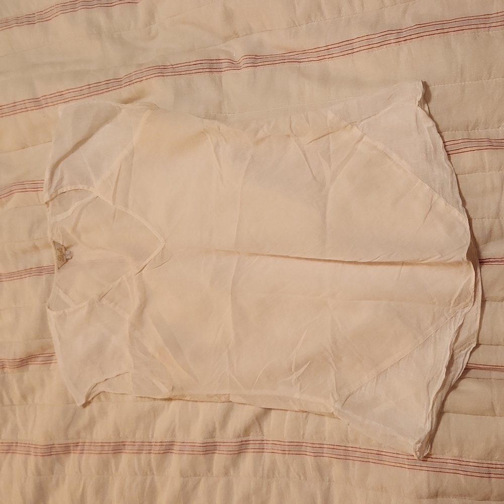 Cotton cap sleeve blouse off-white size small
